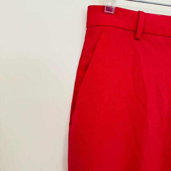 Theory Womens Treeca 2 Good Wool Cropped Watermelon Pink Tailored Dress Pants 2 - Picture 12 of 15